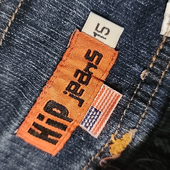 Y2k Hip Jeans Rhinestone Pocket Blue Jean jorts Juniors Size 15 - Picture 7 of 7